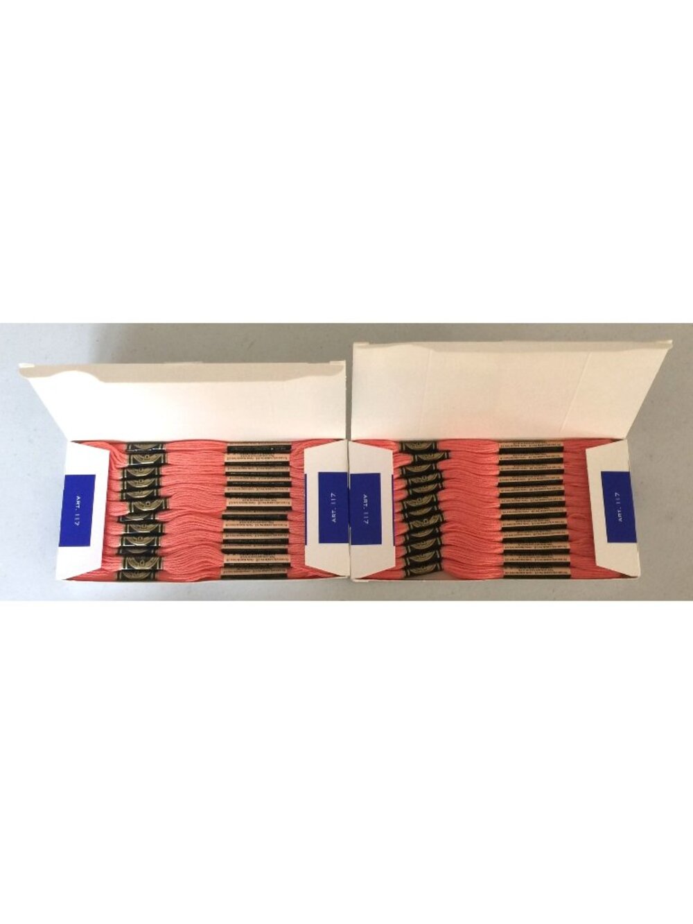 D.M.C. Light Coral Embroidery Floss 2 Boxes Mouliné Special 25